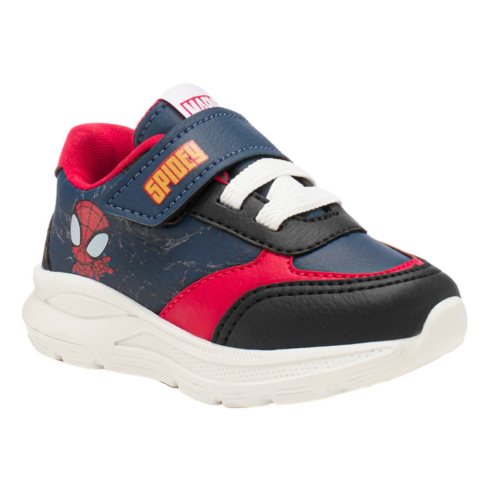 Calçado Kids Menino | Spider-Man | Preto, Azul | Velcro + Elástico | 20-27 | Escolar | Original