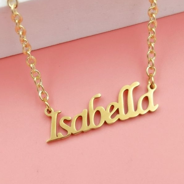 Colar Feminino Com Nome Personalizado Dourado Com Corrente Elo Português Folheado A Ouro 18k