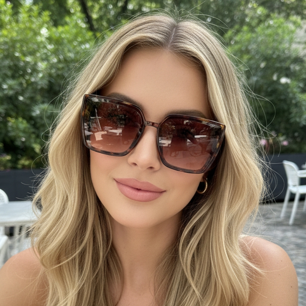 Óculos Feminino Moderno Luxo Óculos de Sol Proteção UV400