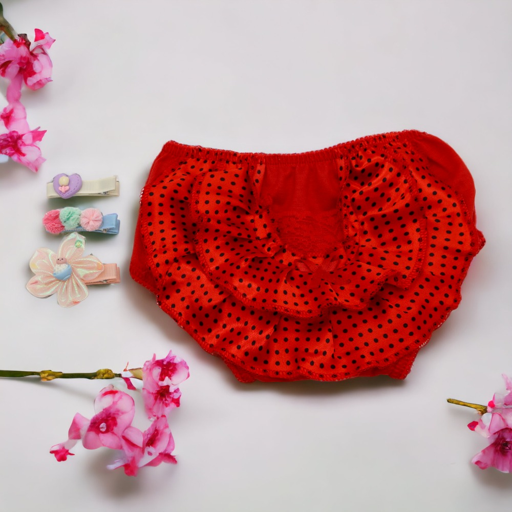 Kit Calcinha Frufru Infantil Com Babado Bunda Rica Baby Luxo Tapa Fralda Bebe + 3 Mini Hair Clip Para Bebês Presilhas .