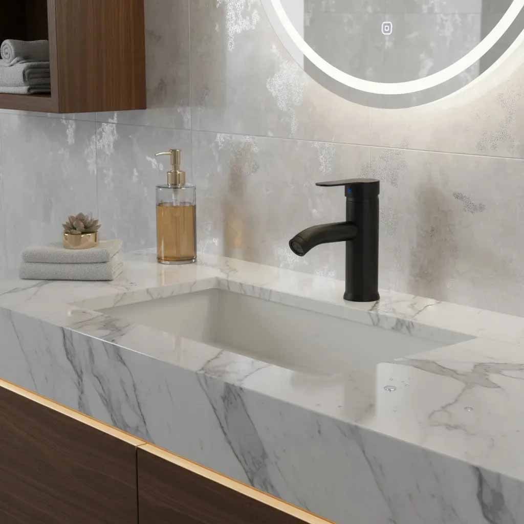 Torneira Gourmet Monocomando de Cuba Banheiro Lavabo Inox com Misturador Quente e Frio